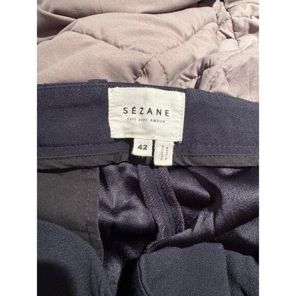 Sézane Trousers Navy Blue Cropped Size 42 EU / 34" waist - Picture 3 of 9